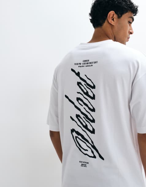 ASOS DESIGN Tall - Oversized, hvid t-shirt med tekst-print - view 1
