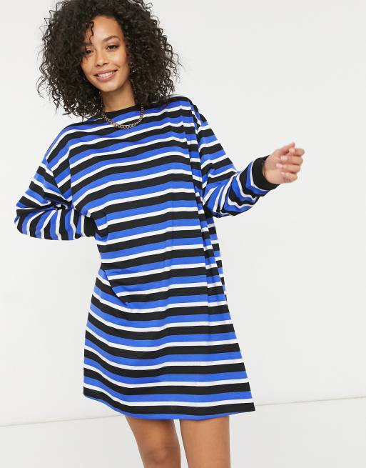 Striped long sleeve 2025 t shirt dress