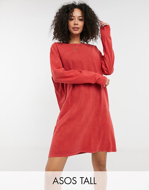 burnt orange t shirt dress Madewell T-Shirt Womens L Short Sleeve Casual Henley Style this dress is your go ASOS DESIGN Tall oversized long