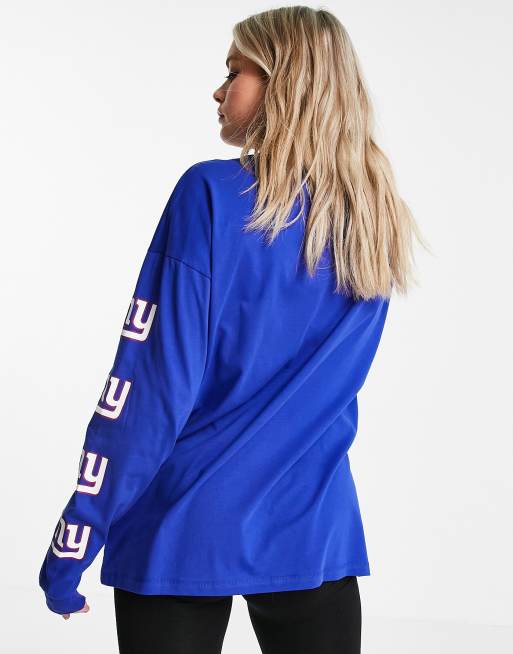 ASOS DESIGN oversized t-shirt with long sleeve and NFL print