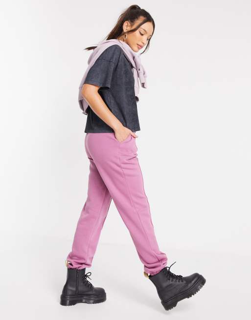 ASOS DESIGN Tall oversized sweatpants with pintuck in berry