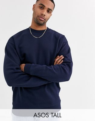 ASOS DESIGN Tall oversized sweatshirt in navy | ASOS