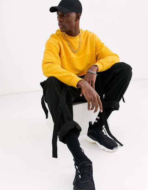 Nike reverse panel sweatshirt in yellow new arrivals