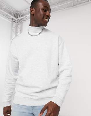 asos design sweatshirt with polo neck