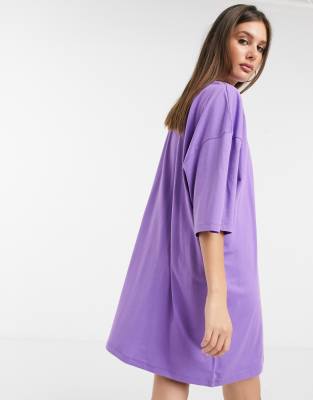 dark purple t shirt dress