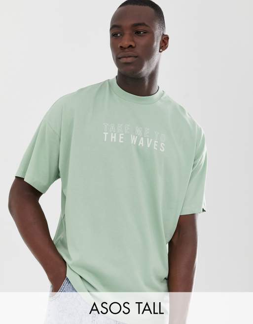 Asos Design Tall Oversized T Shirt Met Tekst Op De Borst En