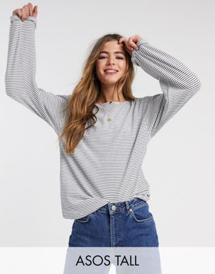 ASOS DESIGN Tall oversized t-shirt with long sleeve in heavy textured ...