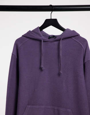 ASOS DESIGN oversized washed purple hoodie in reverse loopback