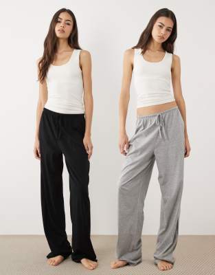 Asos Tall Asos Design Tall Pack Of 2 Pajama Pants In Multi