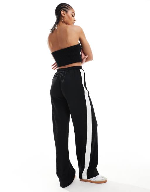 ASOS DESIGN Tall - Pantalon à enfiler avec empiècement contrastant - Noir, 3 de 5