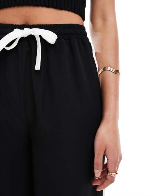 ASOS DESIGN Tall - Pantalon à enfiler avec empiècement contrastant - Noir, 4 de 5