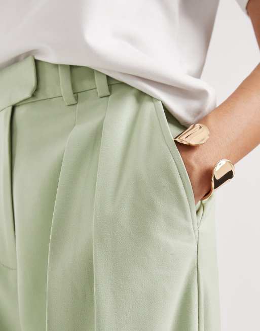 ASOS DESIGN Tall - Pantalon à pinces coupe ample ajustée - Sauge, 5 de 5