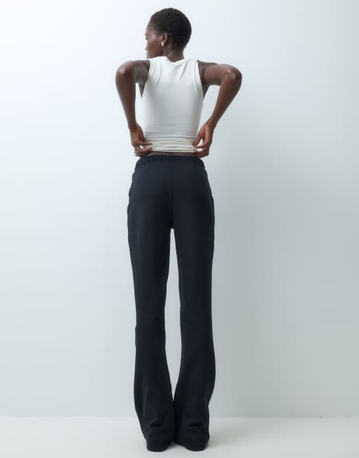ASOS DESIGN Tall pantalón acampanado de interlock en negro, 3 de 5