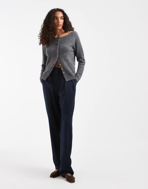 ASOS DESIGN Tall pantalon ajusté à double pli fuselé bleu marine - view 1