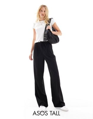 ASOS DESIGN Tall tailored pull on trouser in black - ASOS Price Checker