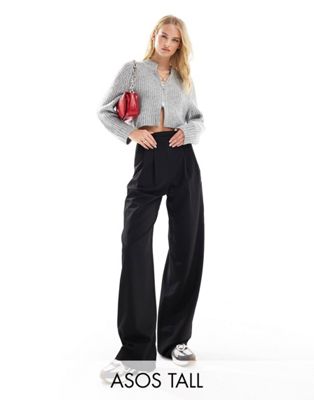 ASOS DESIGN Tall formal wide leg trouser in black - ASOS Price Checker