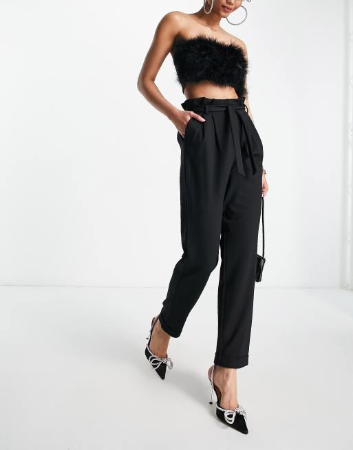 Pantalon carotte best sale femme taille haute