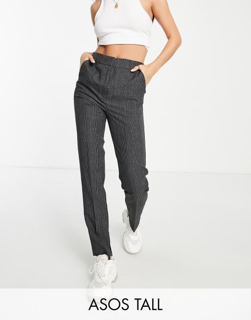 ASOS DESIGN Tall Pantalon cigarette slim carreaux Gris ASOS