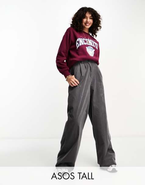 ASOS DESIGN Tall - Pantalon dad en velours côtelé - Gris - view 1