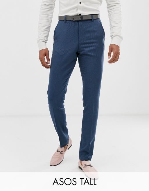 ASOS DESIGN Tall - Mariage - Costume slim en sergé - Bleu pétrole, 3 de 4