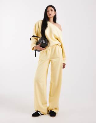 ASOS DESIGN Tall - Pantalon de jogging ample à envers brossé - Jaune XS