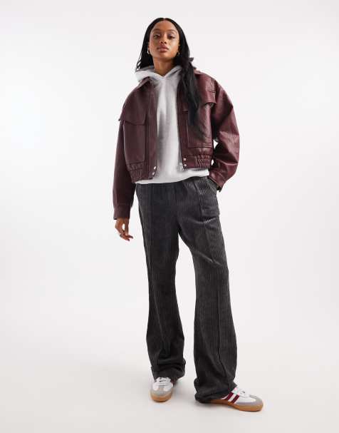 ASOS DESIGN Tall - Pantalon en velours côtelé à enfiler - Gris - view 1