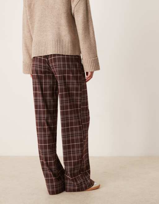 ASOS DESIGN Tall - Pantalon habillé coupe droite décontractée à carreaux - Bordeaux, 5 de 5