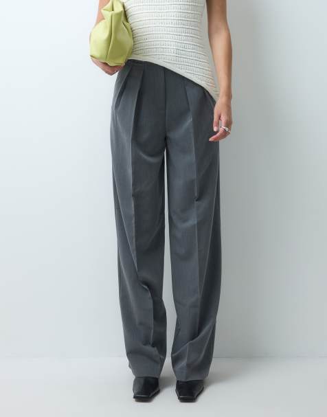 ASOS DESIGN Tall pantalon large ajusté avec détail de plis en charbon - view 1