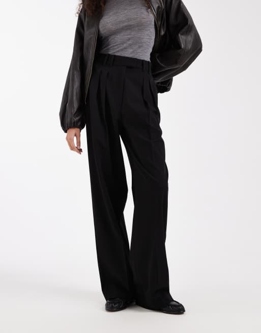 ASOS DESIGN Tall - Pantalon large habillé à pinces - Noir, 2 de 5