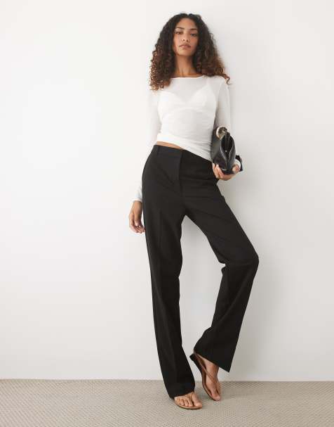 ASOS DESIGN Tall - Pantalon met rechte pijpen in zwart - view 1