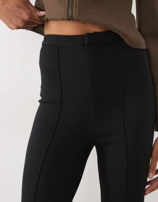 ASOS DESIGN Tall pantalón pitillo con estribo de tejido ponte en negro, 4 de 5