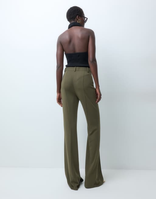 ASOS DESIGN Tall pantalon slim évasé ajusté vert olive, 5 de 5