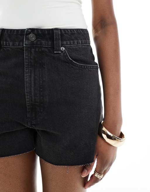 ASOS DESIGN Tall - Pantaloncini di jeans nero slavato vestibilità comoda, 3 di 5