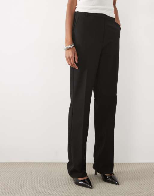 ASOS DESIGN Tall pantalones de sastre rectos entallados en negro, 3 de 5