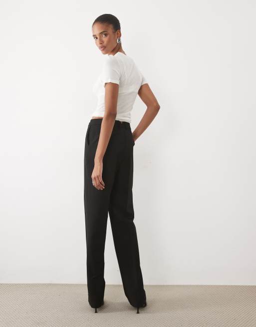 ASOS DESIGN Tall pantalones de sastre rectos entallados en negro, 4 de 5