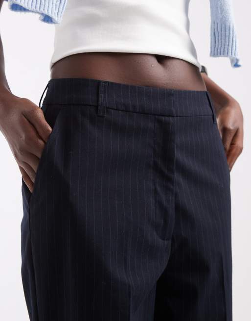 ASOS DESIGN Tall pantalones rectos holgados a rayas marino, 5 de 5