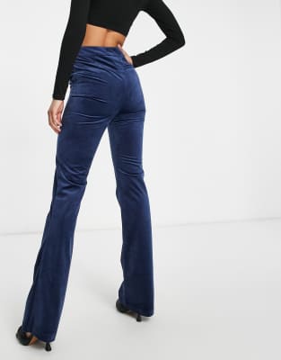 pantaloni a zampa di velluto