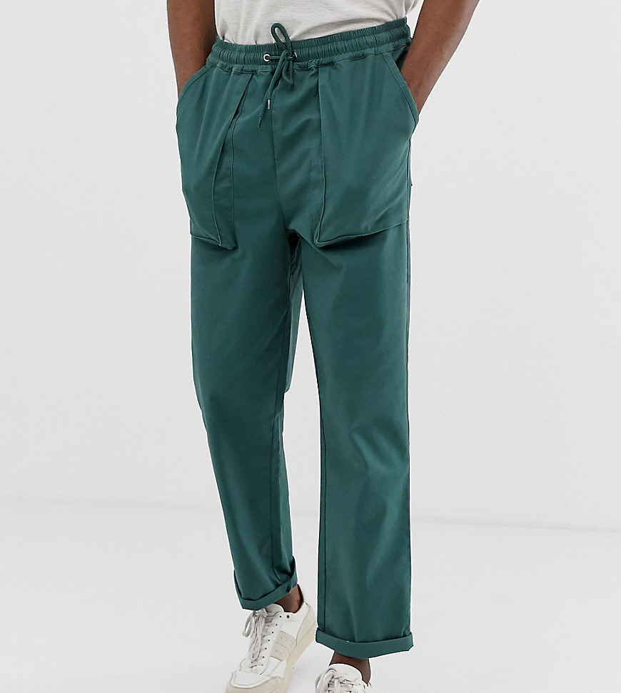ASOS DESIGN Tall - Pantaloni comodi verde profondo con tasche