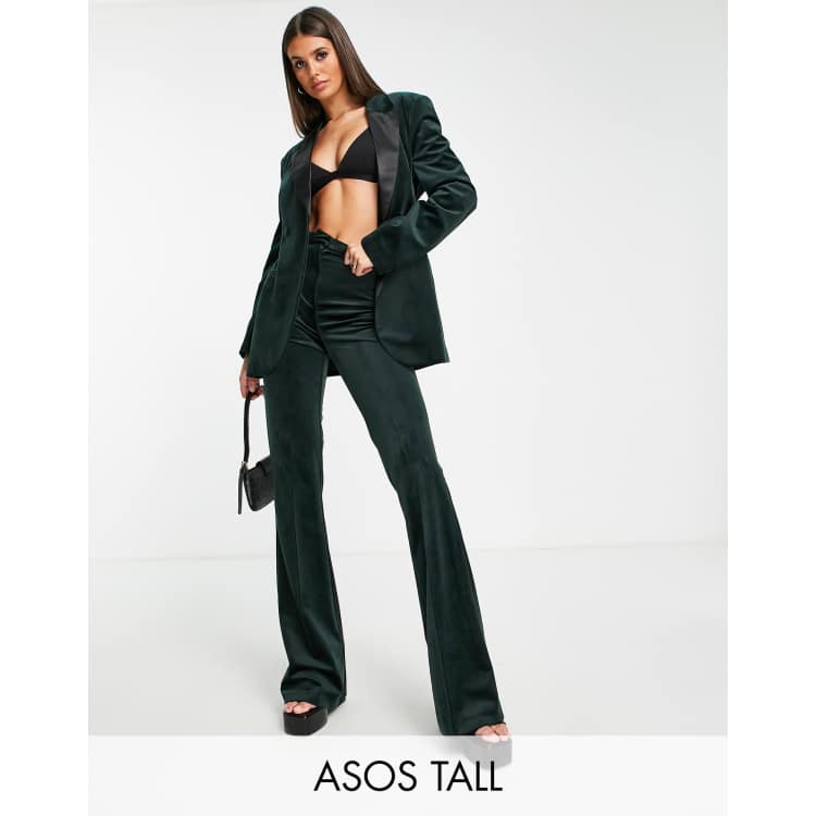 Asos Donna Abbigliamento Pantaloni e jeans Pantaloni Pantaloni in velluto Pantaloni da abito dritti in velluto ASOS DESIGN Tall 