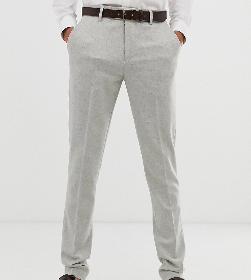 ASOS DESIGN Tall - Pantaloni da abito skinny in morbido tessuto grigio-Blu