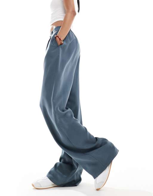 ASOS DESIGN Tall - Pantaloni dad fit a fondo ampio blu petrolio , 2 di 5