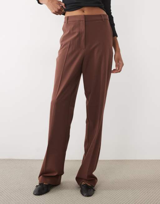 ASOS DESIGN Tall pantaloni dritti comodi color cioccolato, 5 di 5