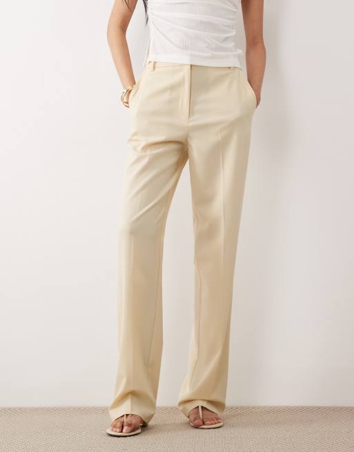 ASOS DESIGN Tall - Pantaloni dritti slim sartoriali color latticello, 2 di 5