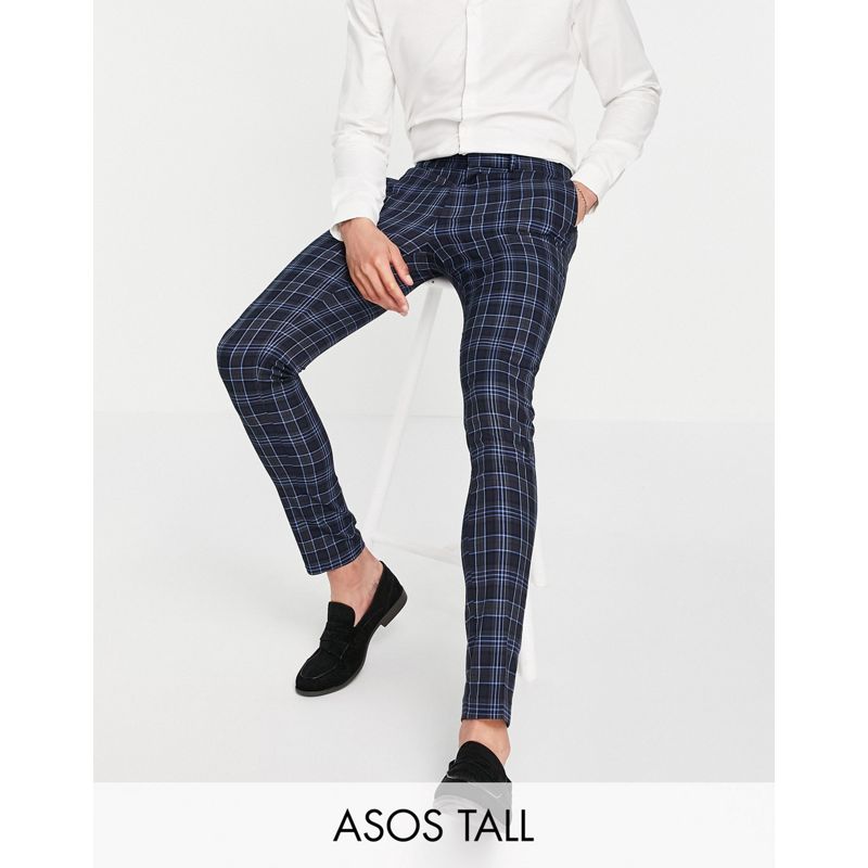 DESIGN Tall - Pantaloni eleganti a quadri scozzesi