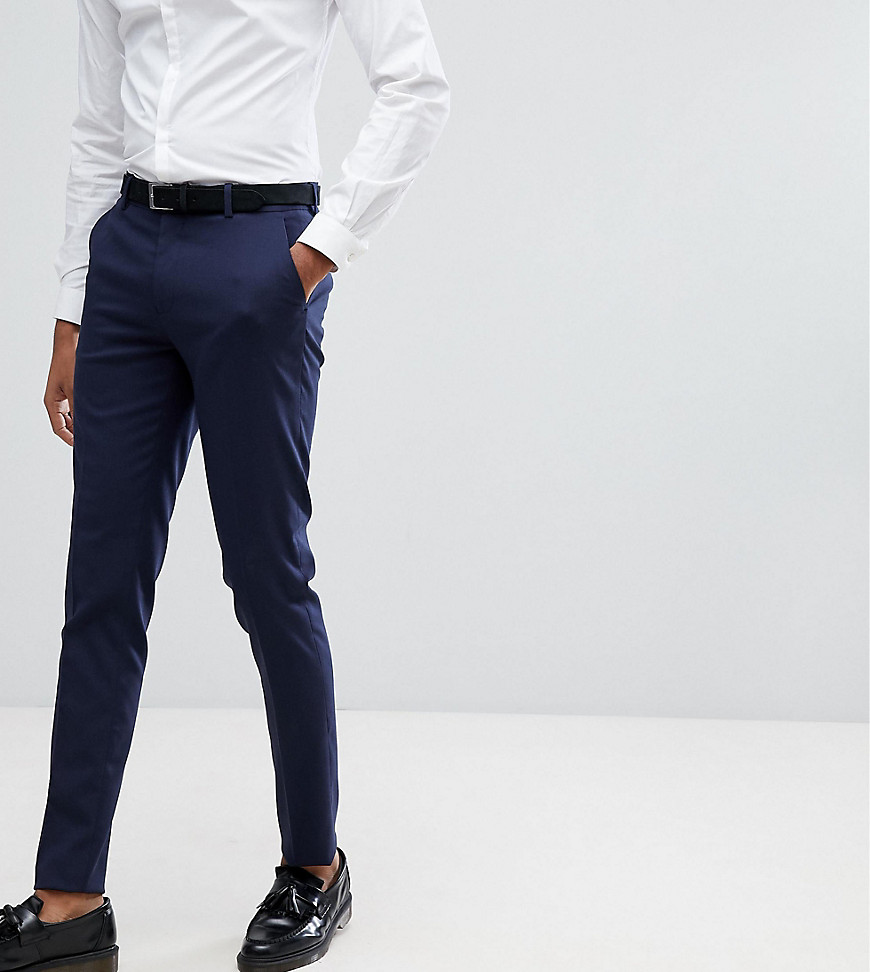ASOS DESIGN Tall - Pantaloni eleganti skinny blu navy