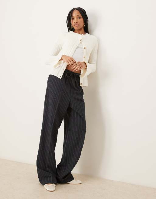 ASOS DESIGN Tall - Pantaloni sartoriali color blu navy a righe