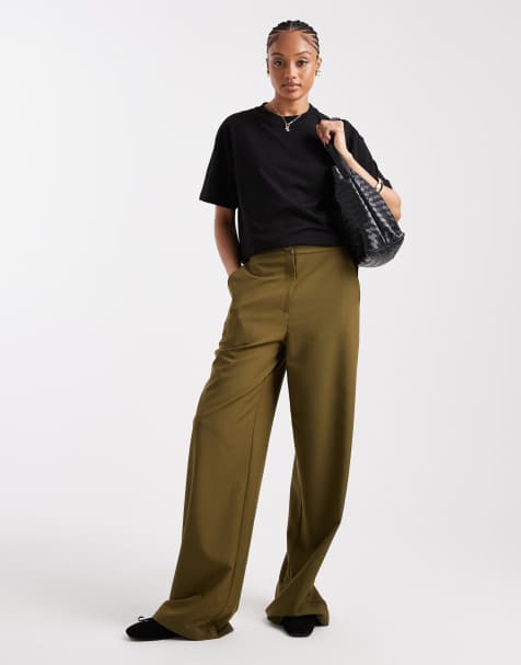 ASOS DESIGN Tall - Pantaloni sartoriali comodi dritti kaki - view 1