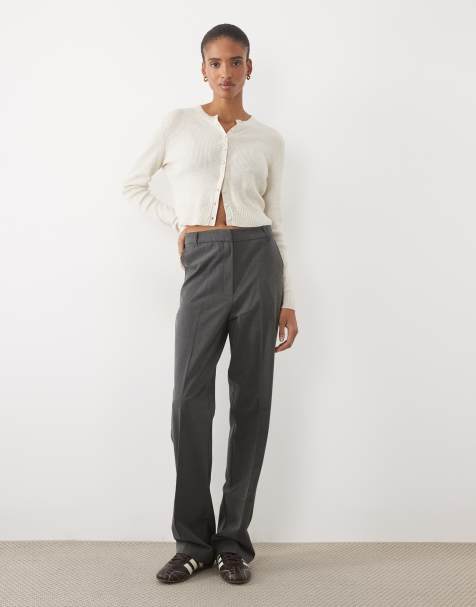ASOS DESIGN Tall pantaloni slim dritti sartoriali in grigio antracite mélange - view 1