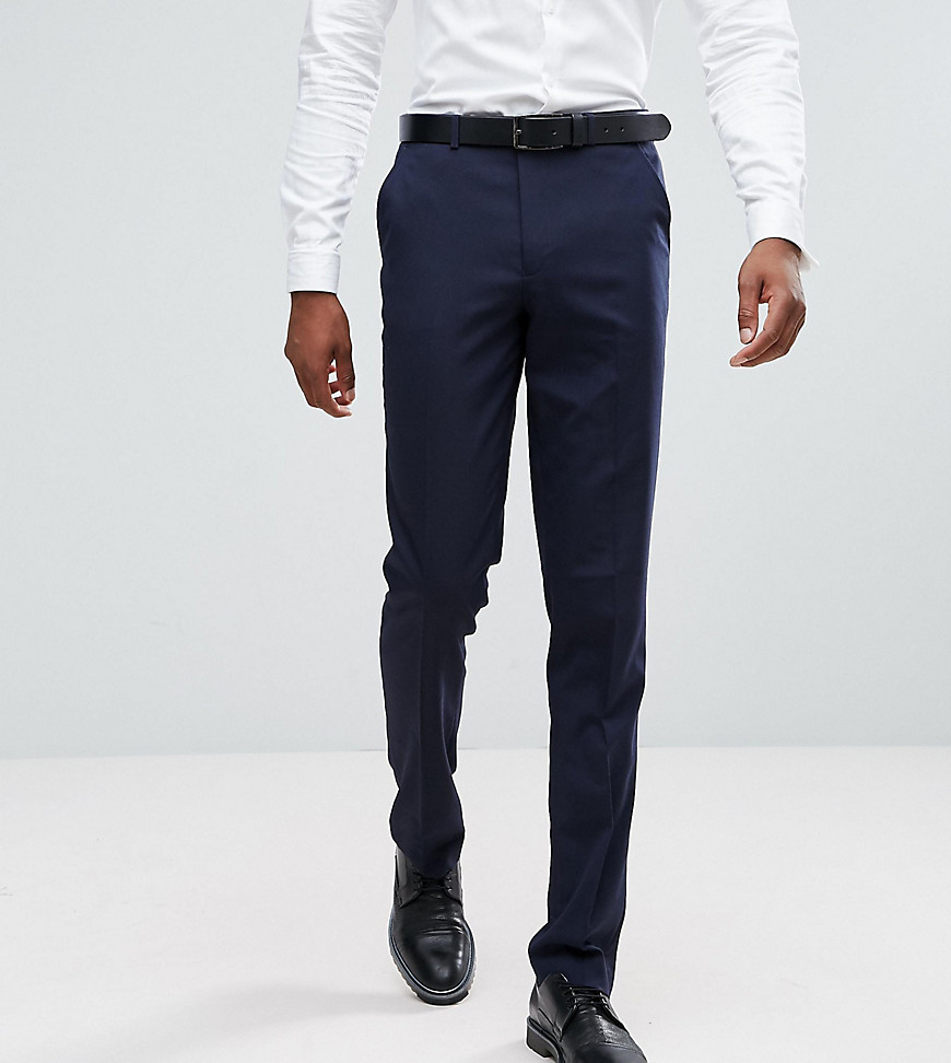 ASOS DESIGN Tall - Pantaloni slim eleganti blu navy