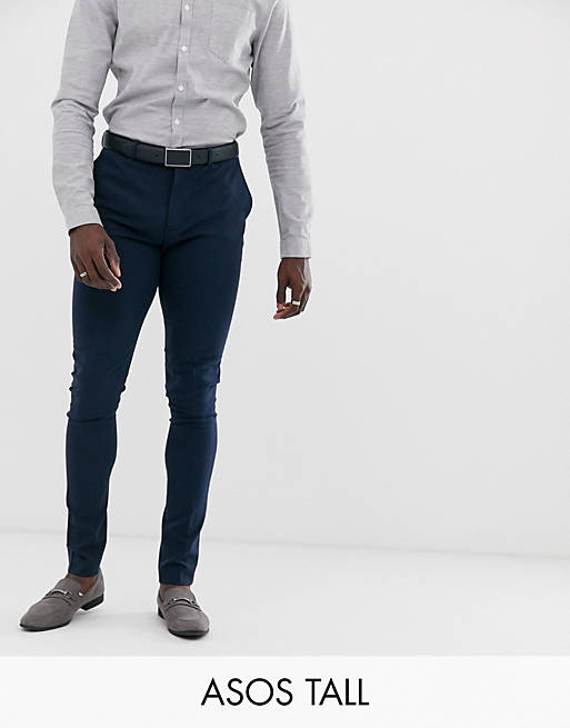 ASOS DESIGN Tall - Pantaloni super skinny da abito blu navy